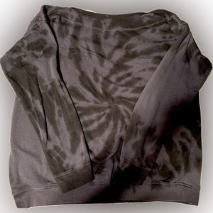 Black and charcoal tie dye sweatshirt